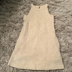Zara Cream Textured Kids Dress